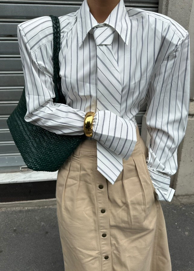PINSTRIPE TIE SHIRT