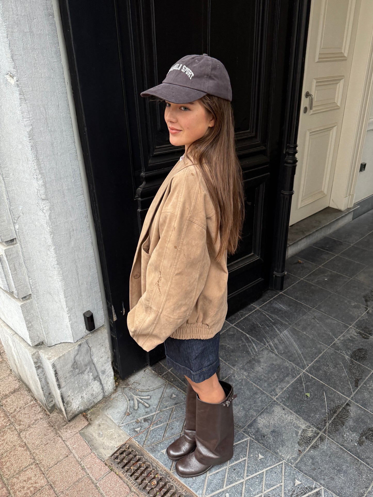SUEDE BOMBERJACKET - SAND