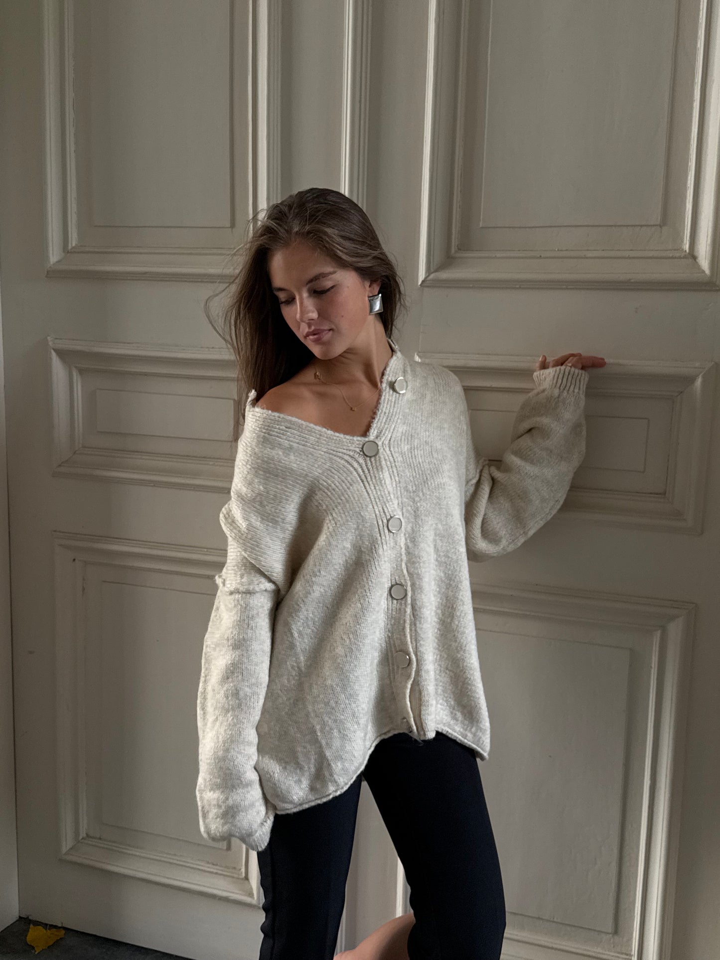 OVERSIZED COOL CARDIGAN BEIGE