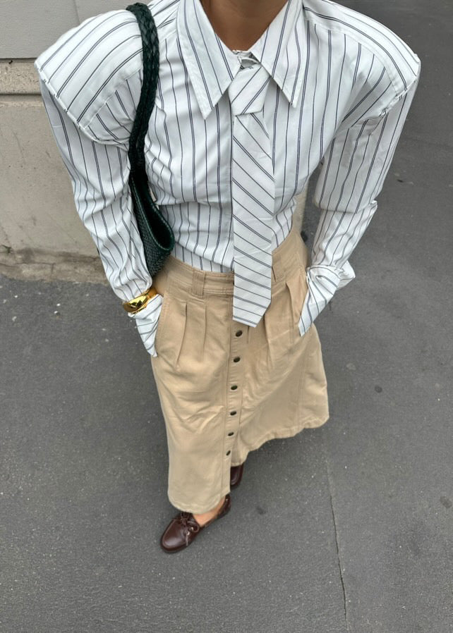 PINSTRIPE TIE SHIRT