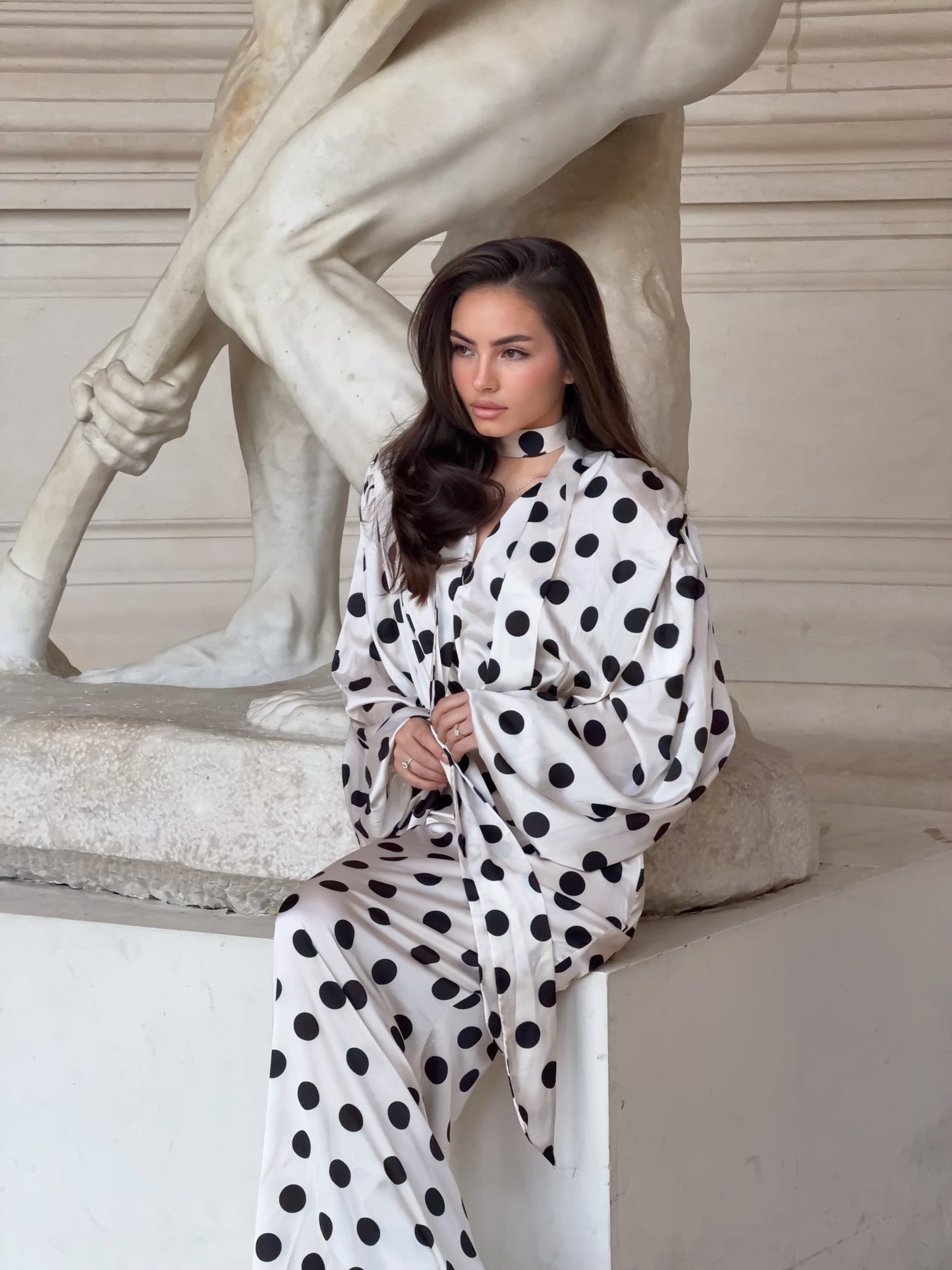 The Polka Maxi Dress - Ecru