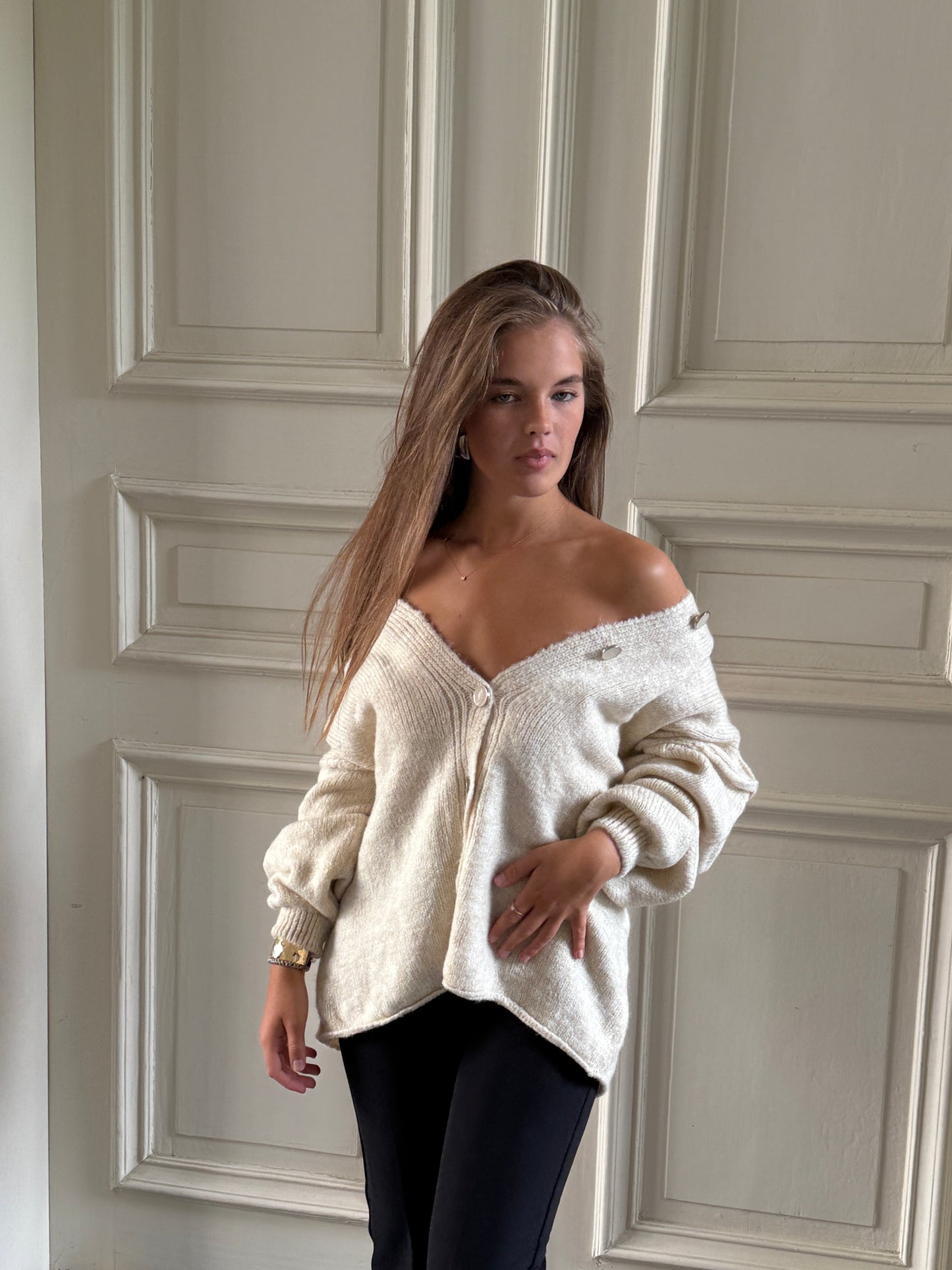 OVERSIZED COOL CARDIGAN BEIGE