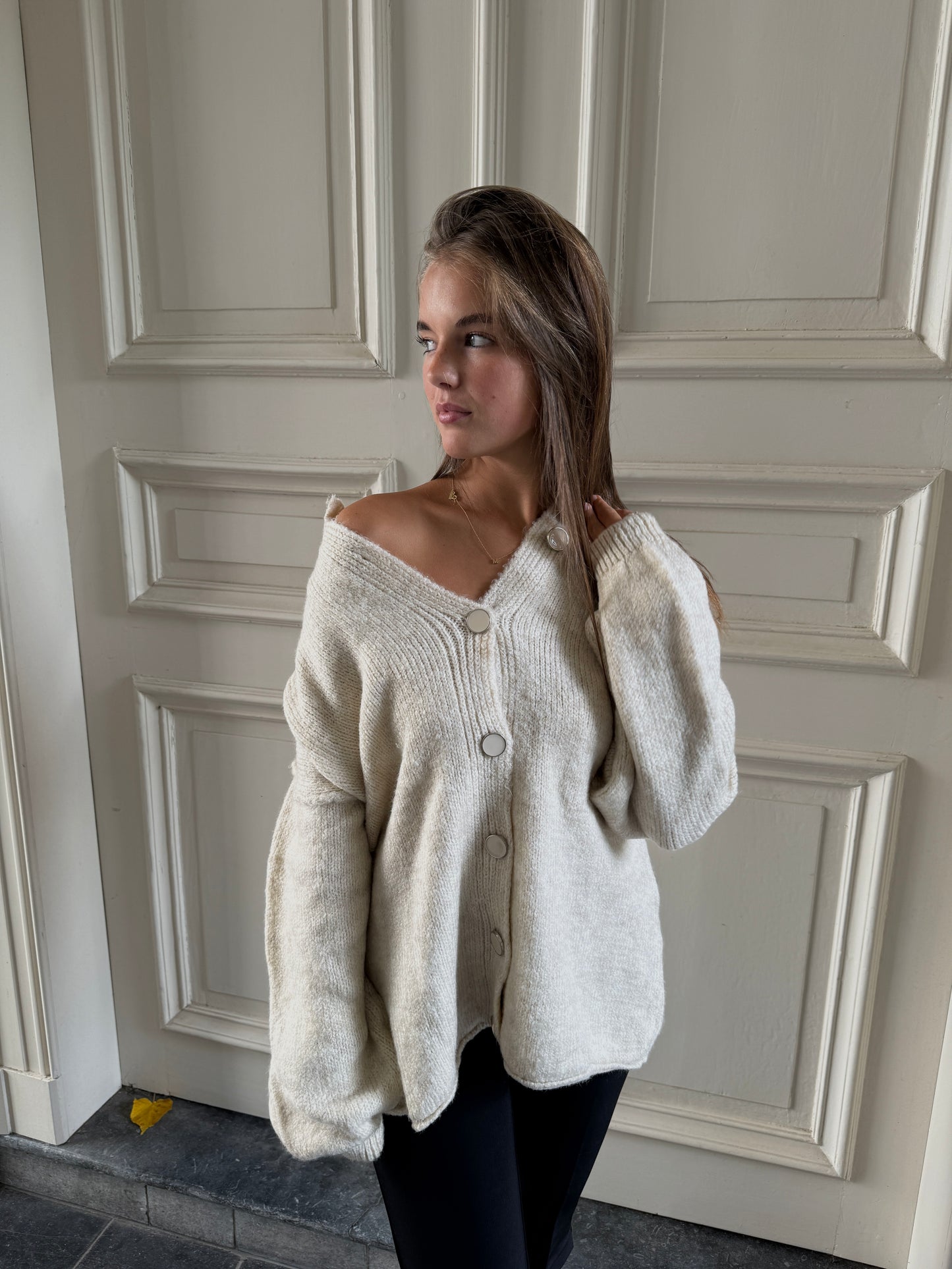 OVERSIZED COOL CARDIGAN BEIGE