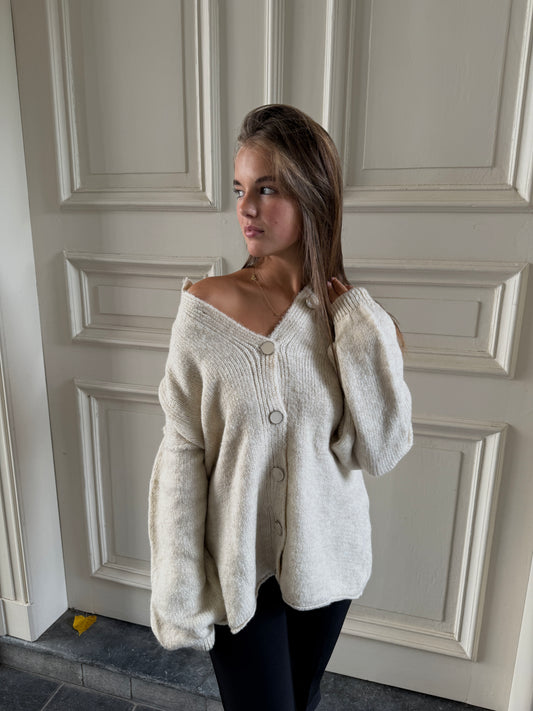OVERSIZED COOL CARDIGAN BEIGE