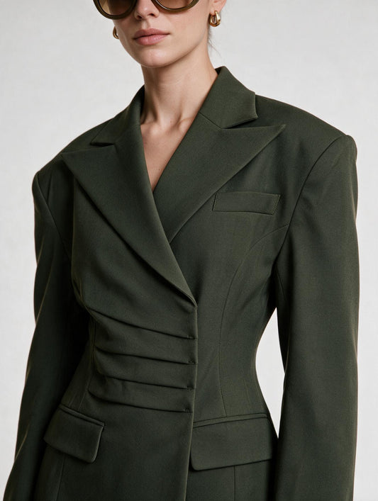 THE SCULPTED BLAZER – OLIVE