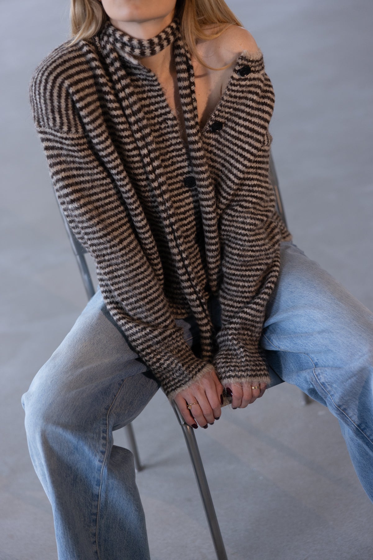 THE STRIPED SCARF KNIT - wool