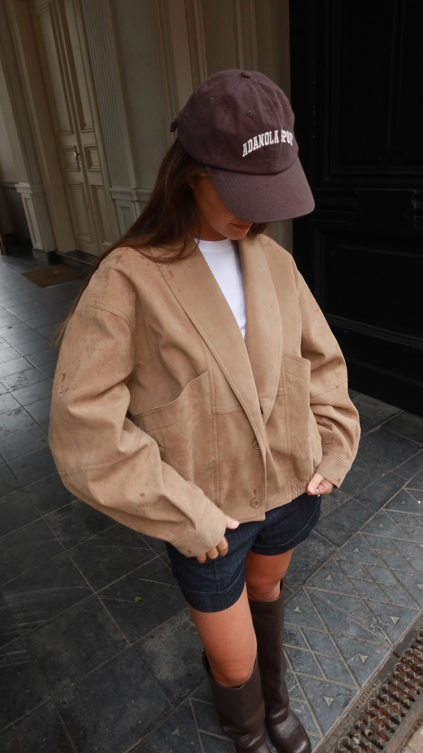 SUEDE BOMBERJACKET - SAND