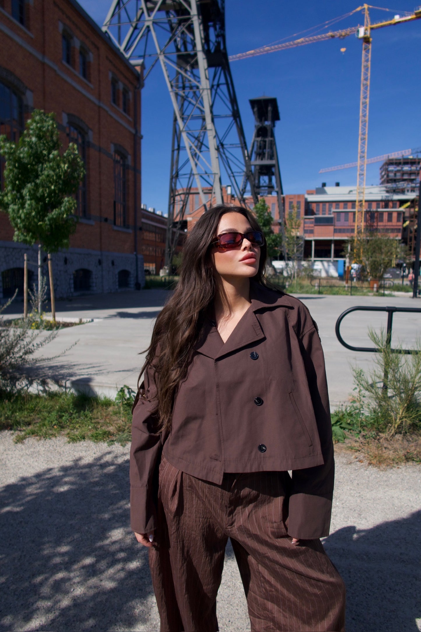SHORT TRENCH COAT CHOCOLATE