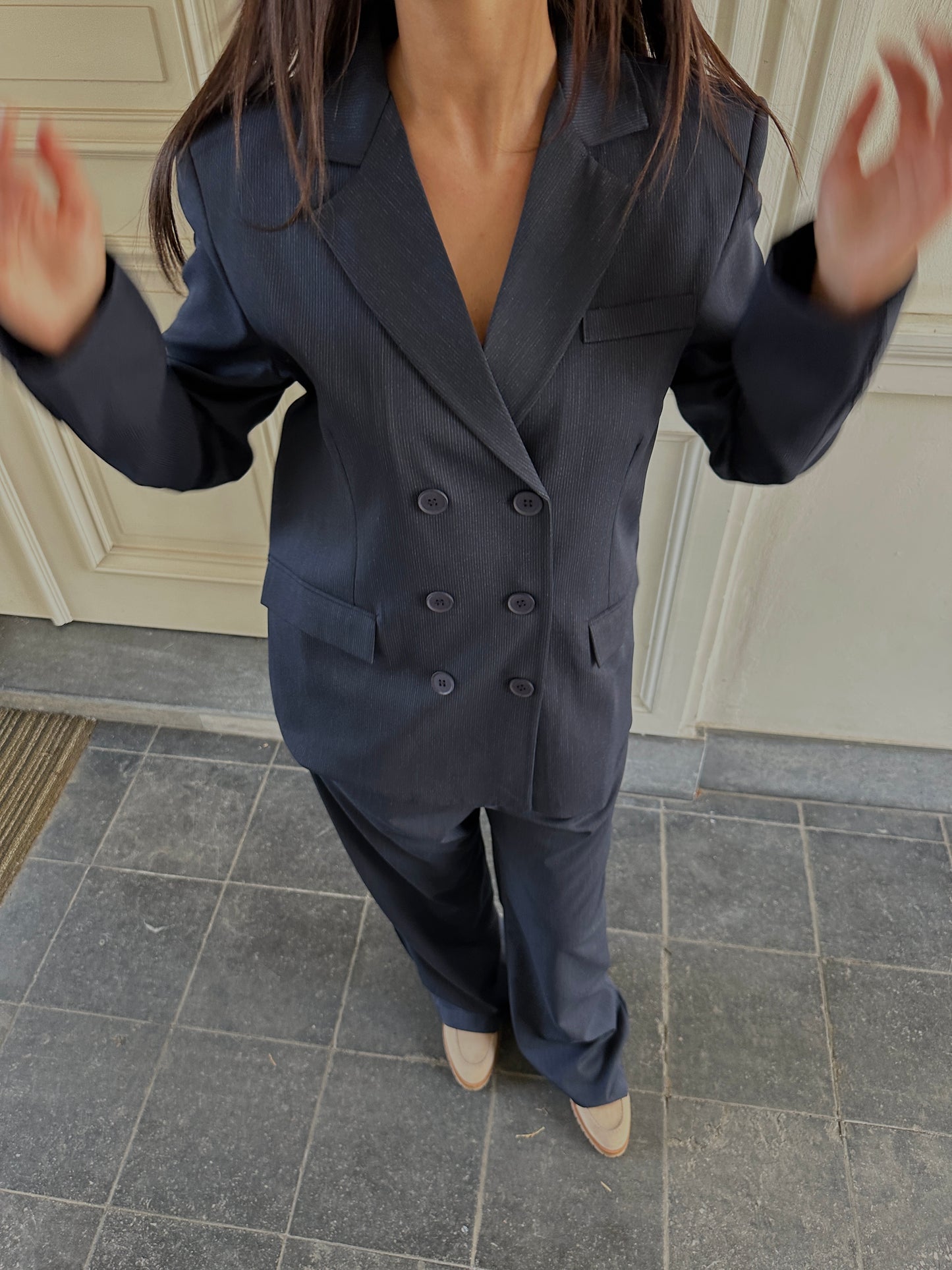 OVERSIZED BLAZER SET NAVY