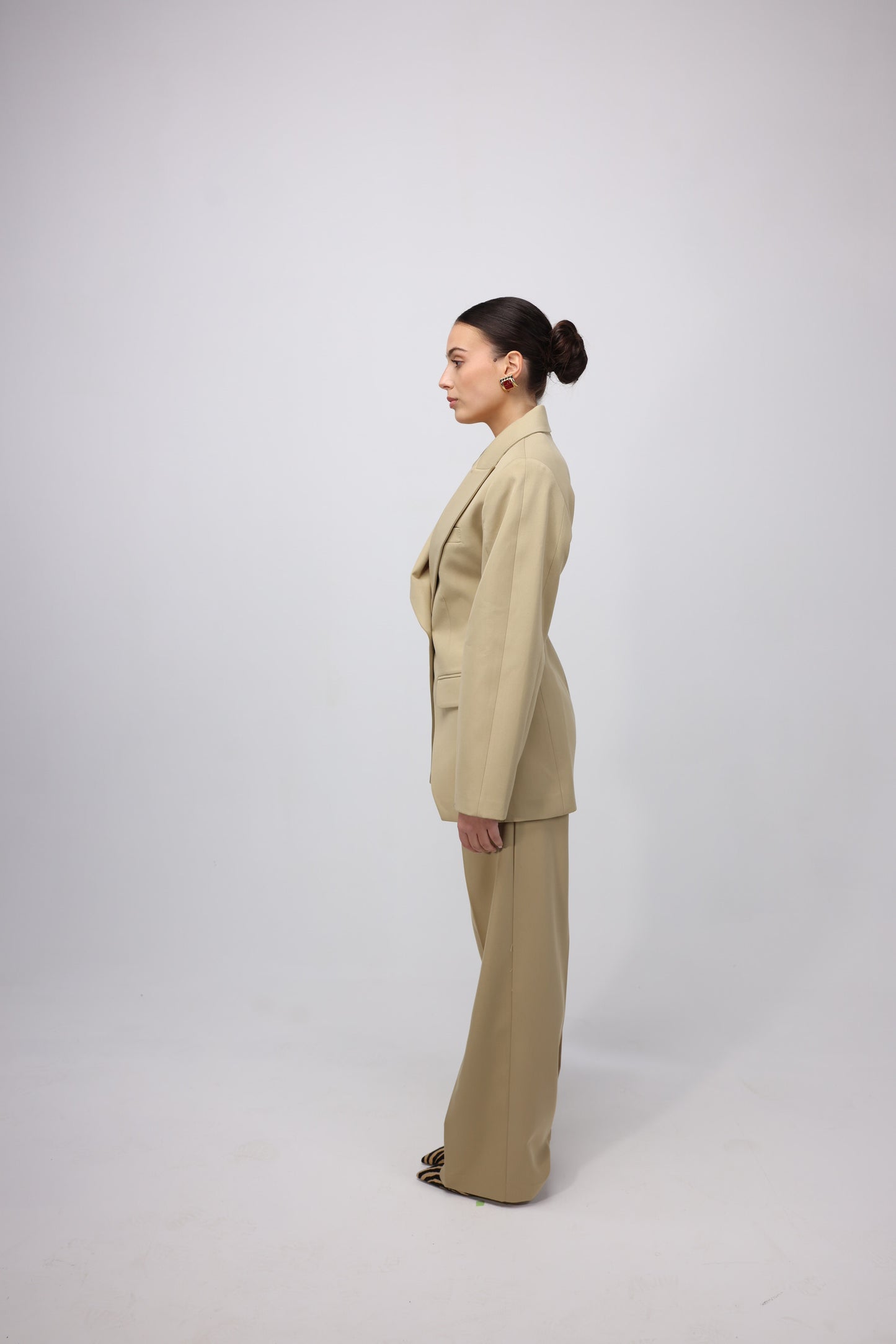 SAND PEPLUM WAIST BLAZER