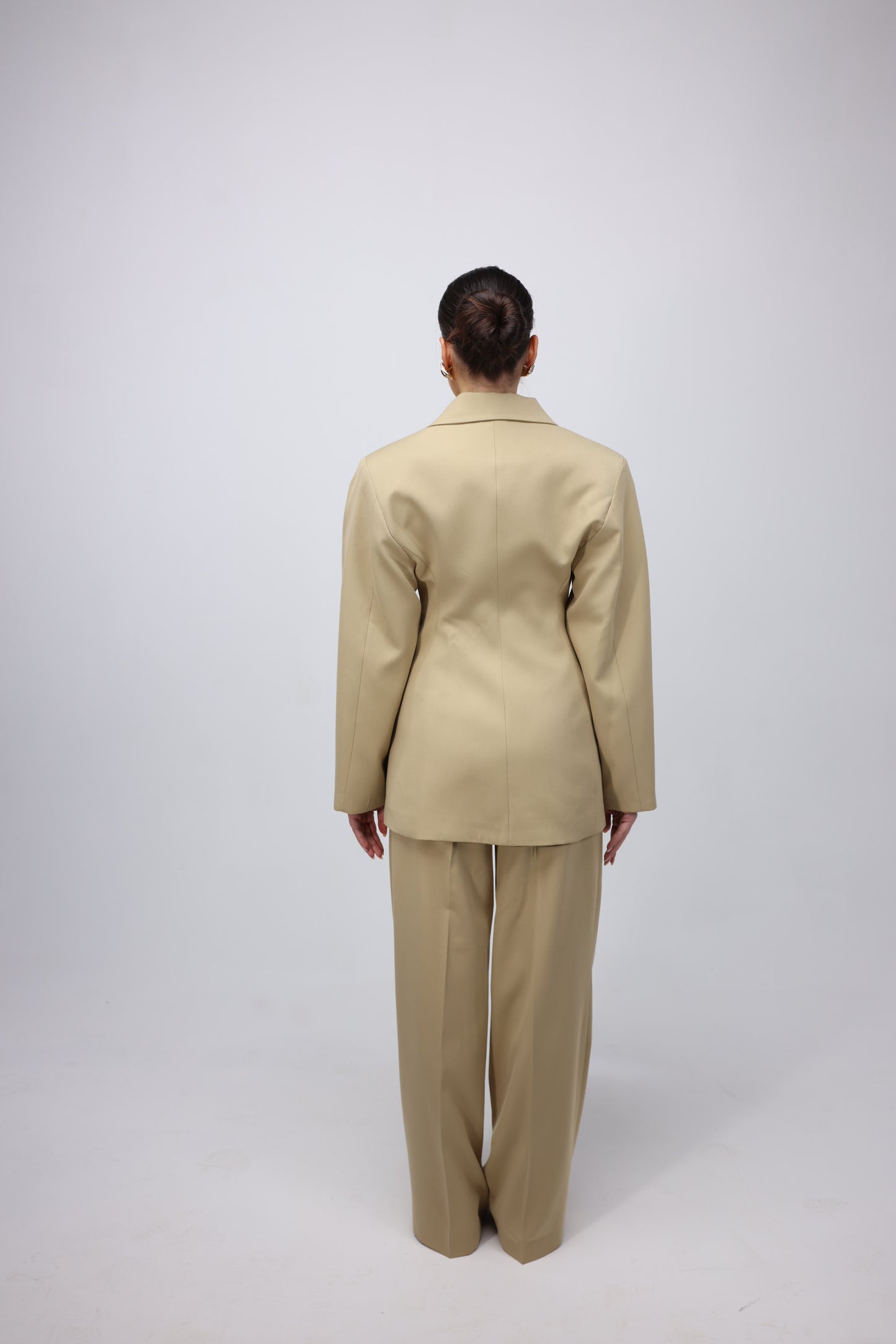 SAND PEPLUM WAIST BLAZER