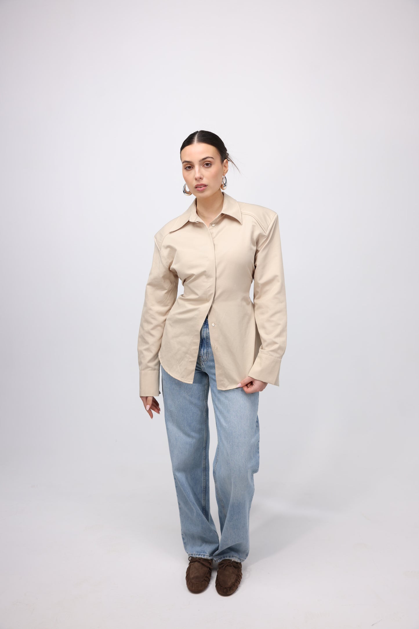 BEIGE FITTED SHIRT