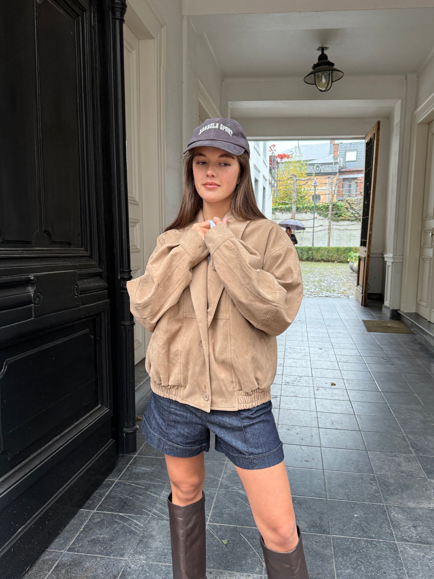 SUEDE BOMBERJACKET - SAND
