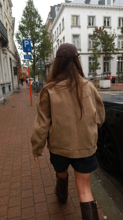 SUEDE BOMBERJACKET - SAND