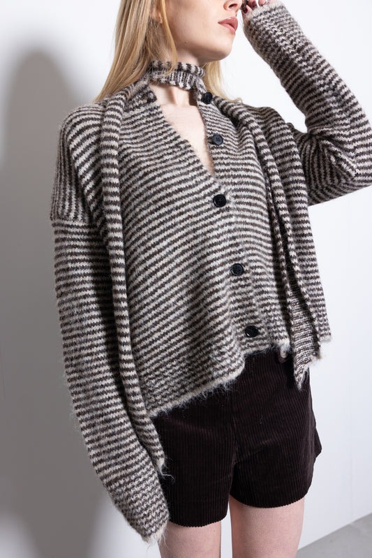 THE STRIPED SCARF KNIT - wool
