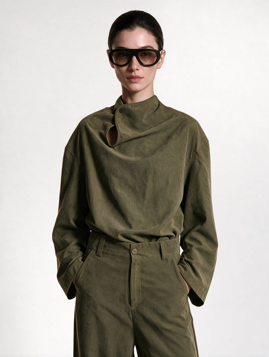 OLIVE DRAPED SET