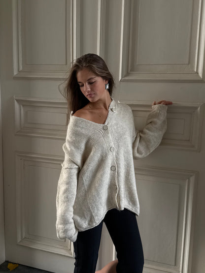 OVERSIZED COOL CARDIGAN BEIGE