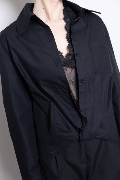 THE LAYERED LACE SHIRT – Black