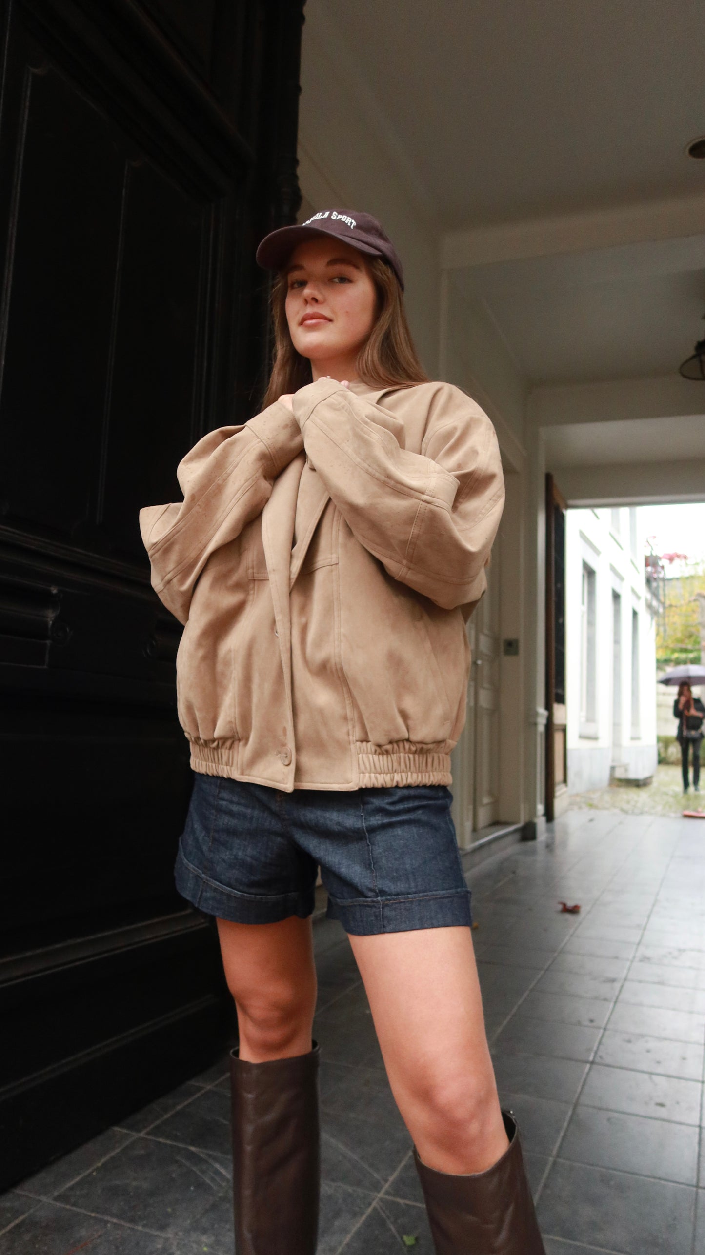 SUEDE BOMBERJACKET - SAND