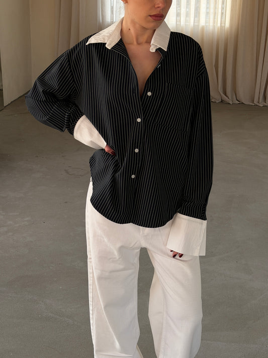 THE CONTRAST PINSTRIPE SHIRT