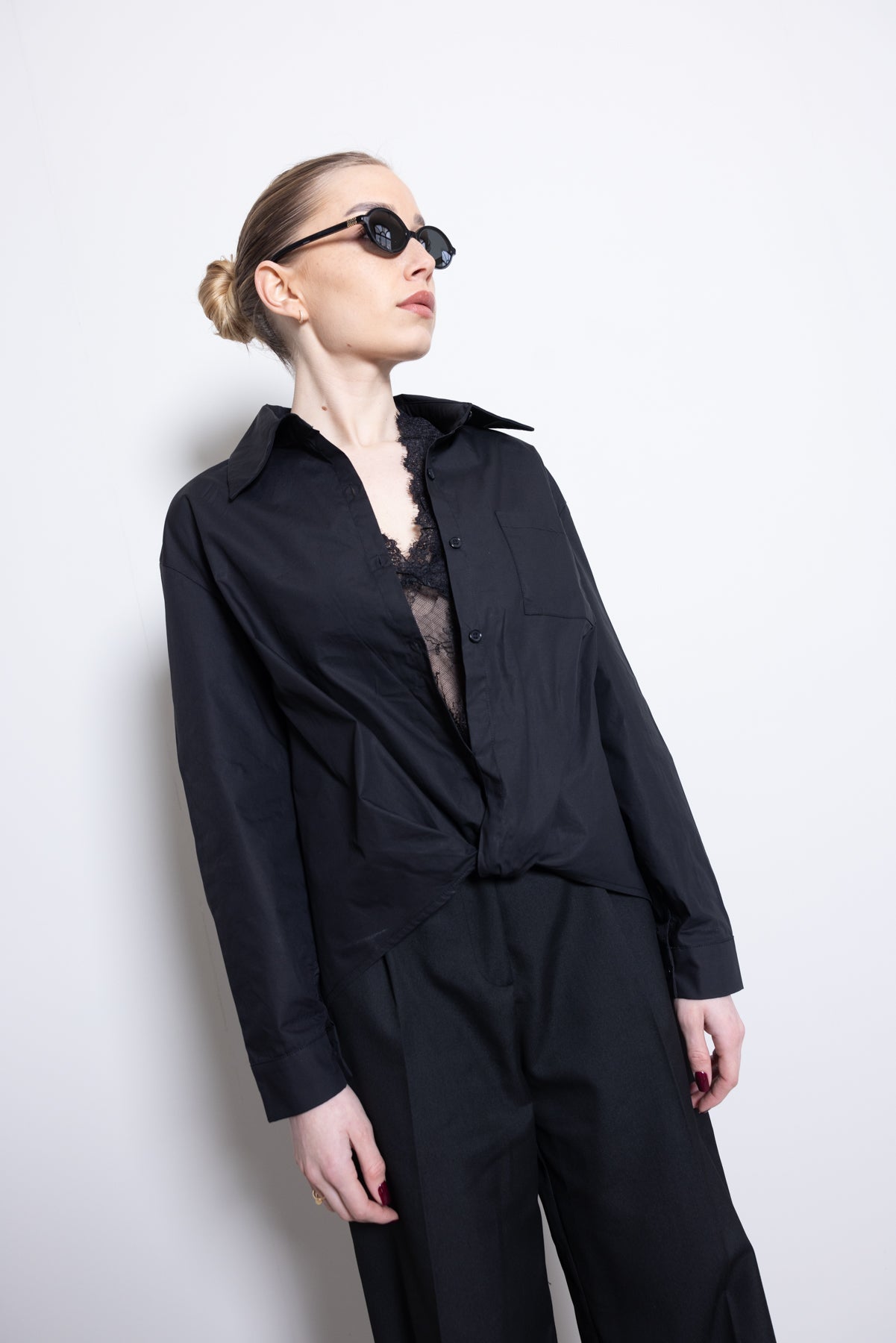 THE LAYERED LACE SHIRT – Black