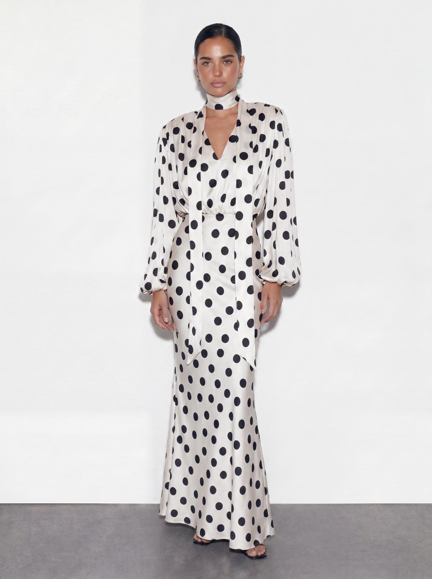 The Polka Maxi Dress - Ecru