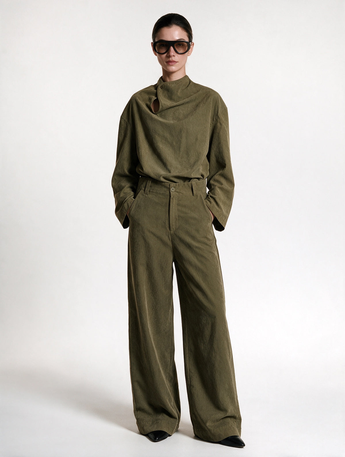 OLIVE DRAPED SET