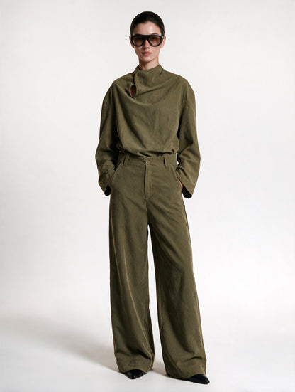 OLIVE DRAPED SET