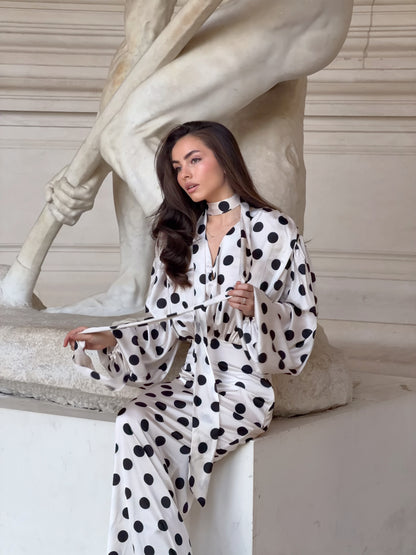 The Polka Maxi Dress - Ecru