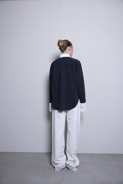 THE CONTRAST PINSTRIPE SHIRT