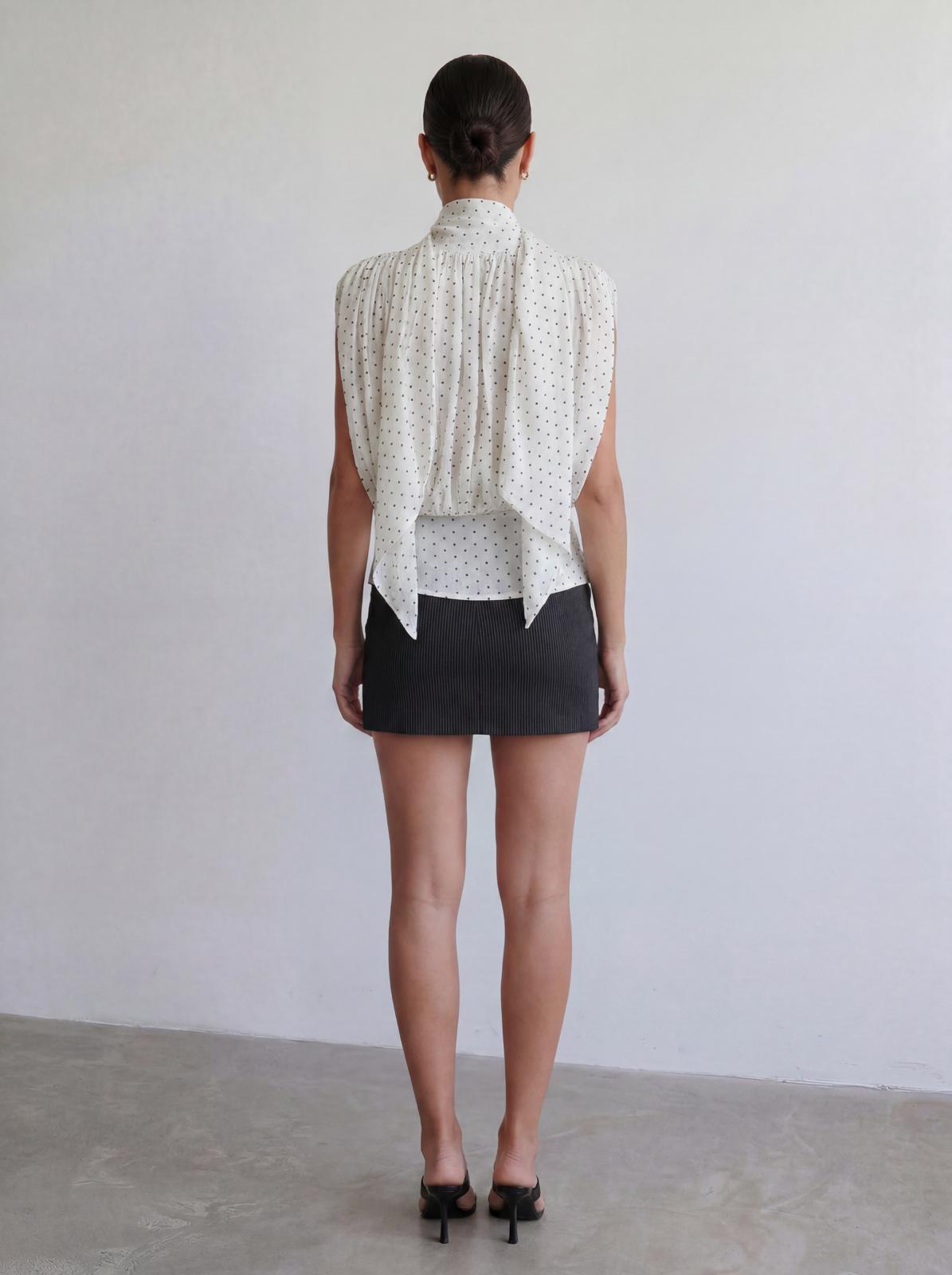 Polka Scarf Blouse