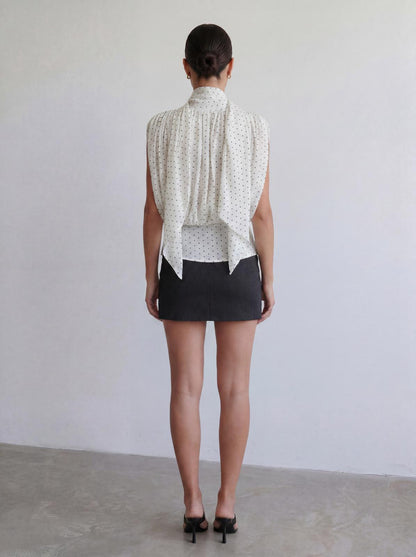 Polka Scarf Blouse