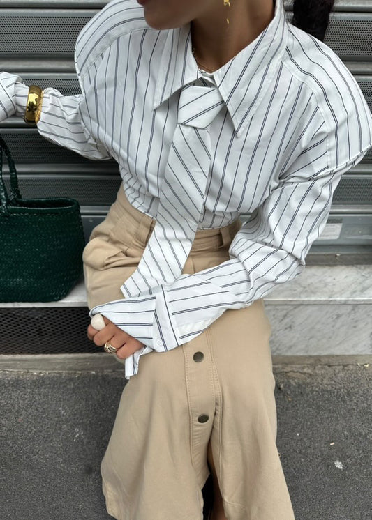 PINSTRIPE TIE SHIRT