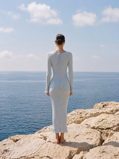 The Soleil Knit Dress – Baby Blue