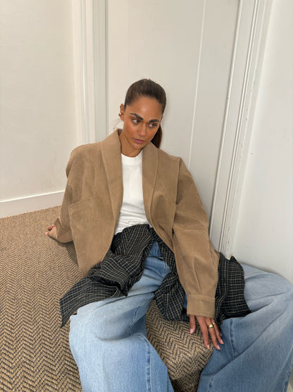 SUEDE BOMBERJACKET - SAND