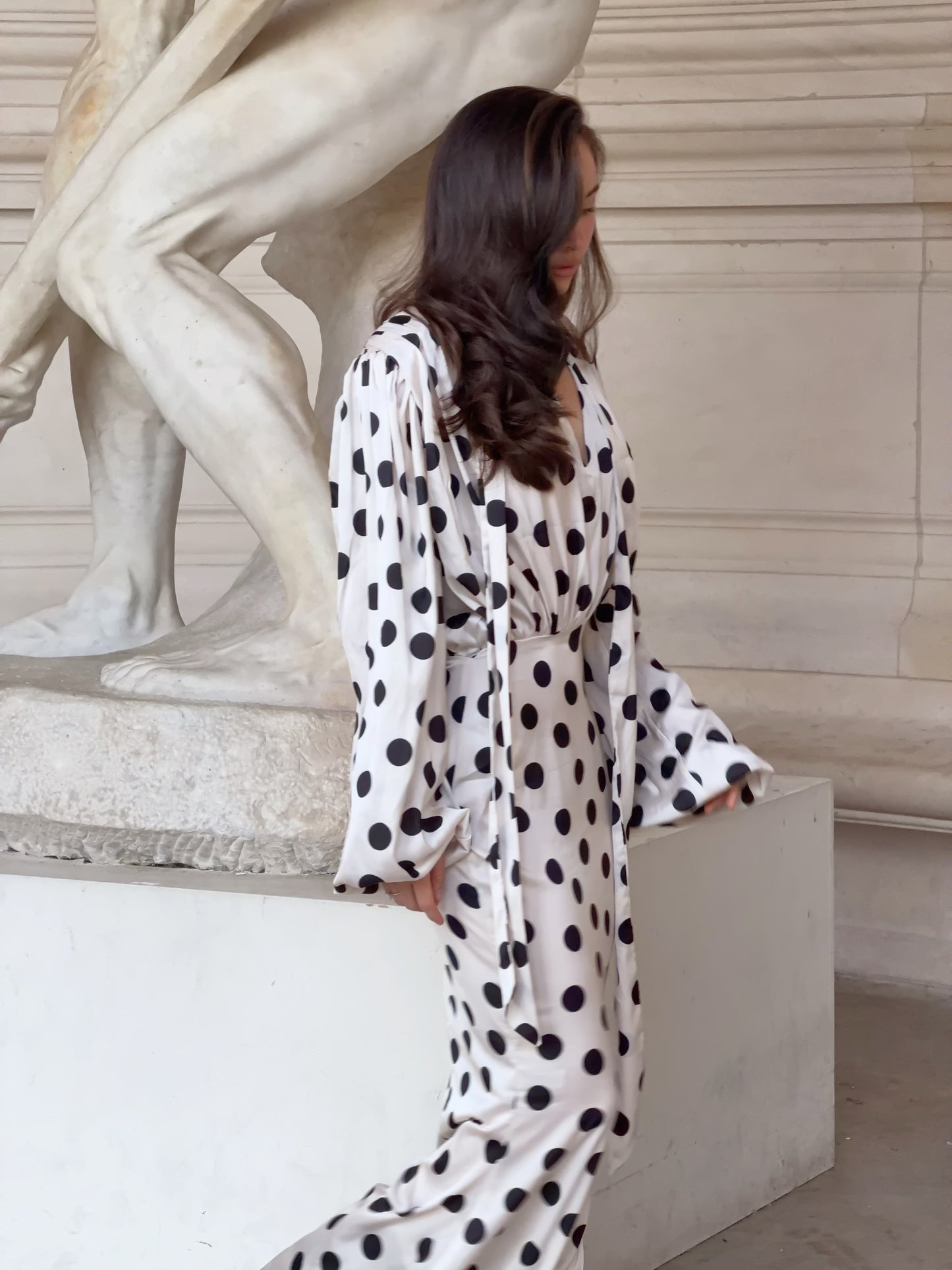 The Polka Maxi Dress - Ecru