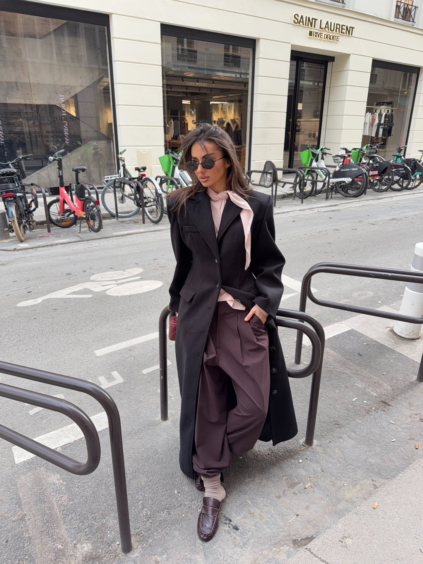 TAILORED LONGLINE COAT - BLACK