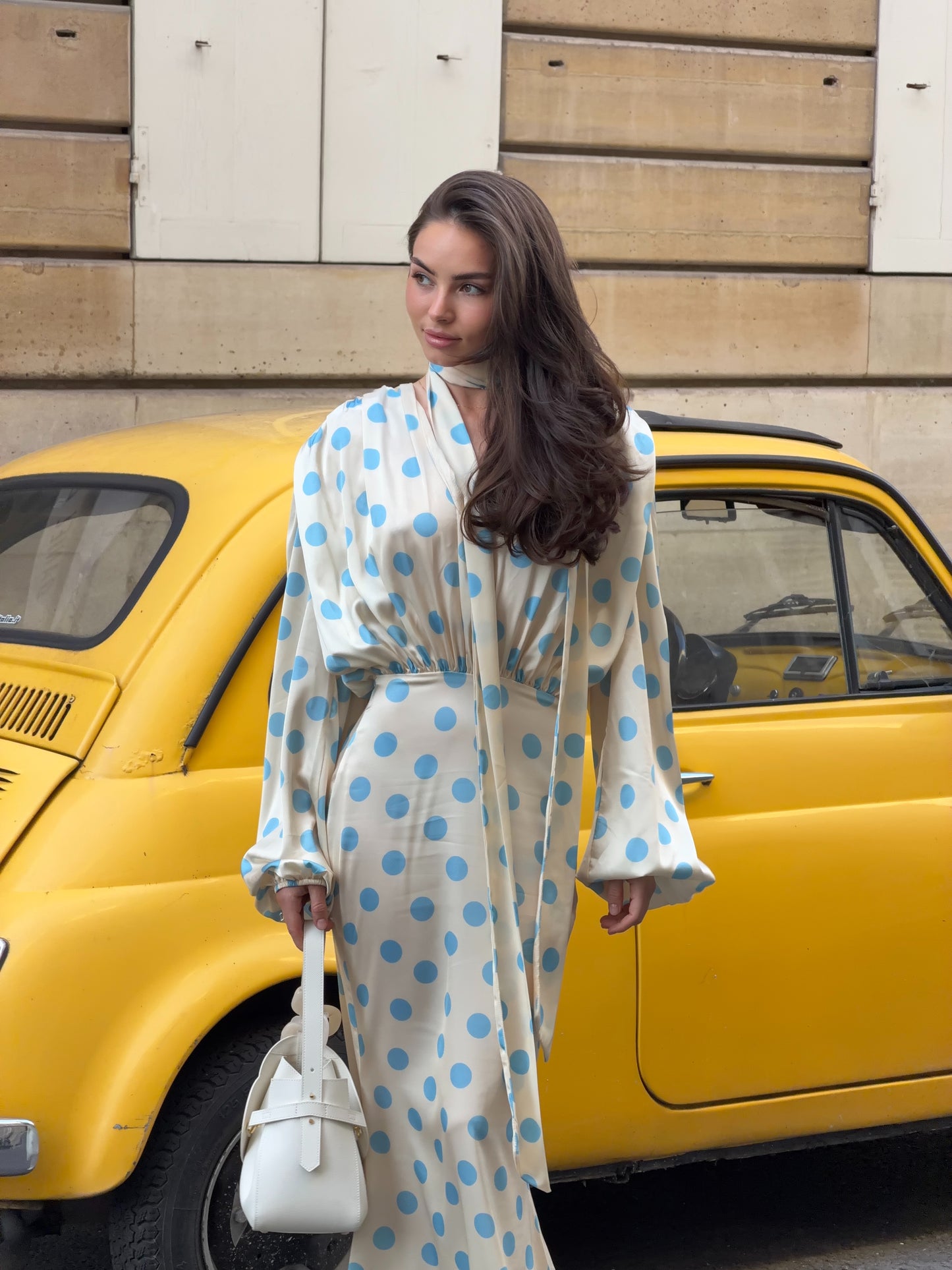 The Polka Maxi Dress - Baby blue