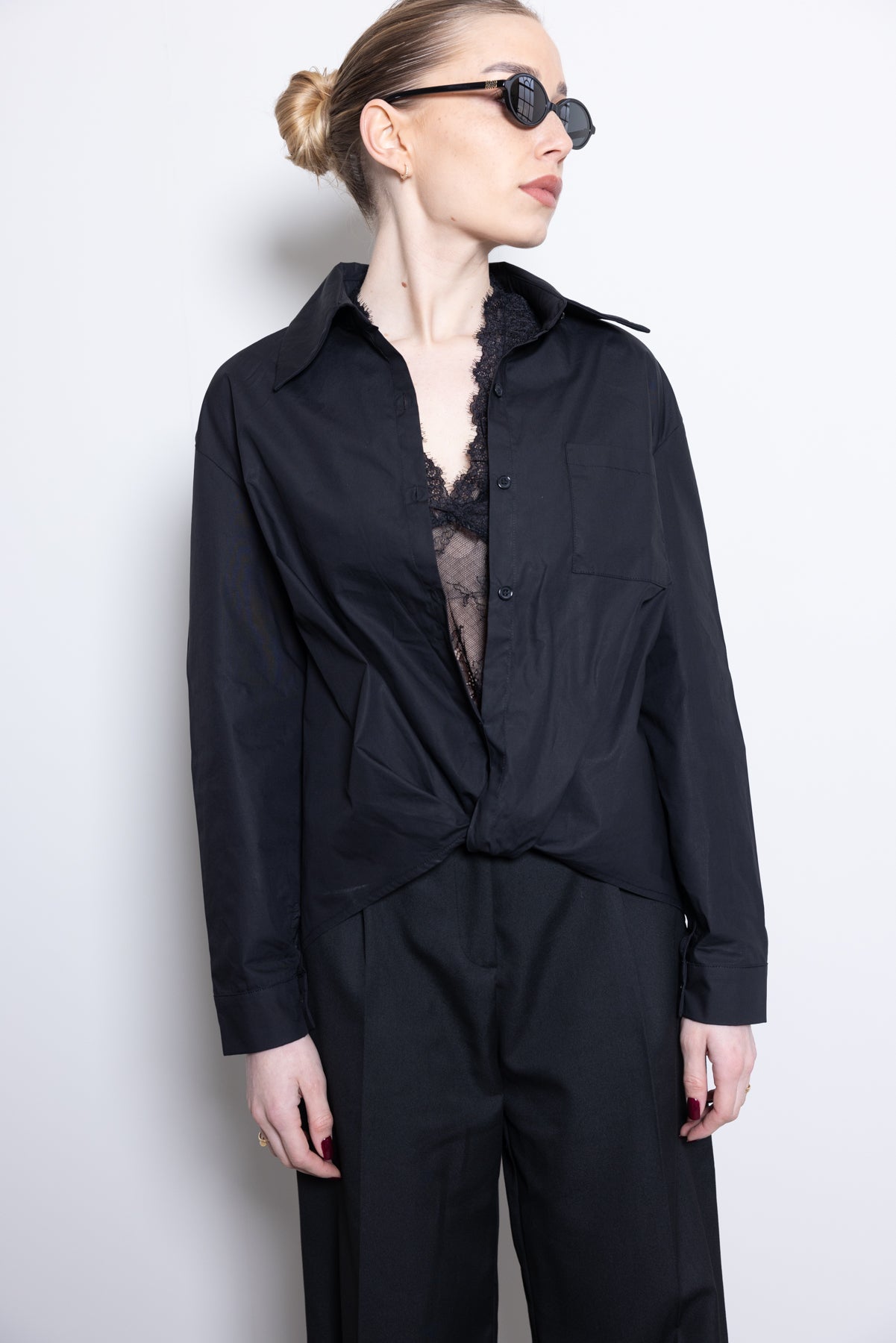 THE LAYERED LACE SHIRT – Black