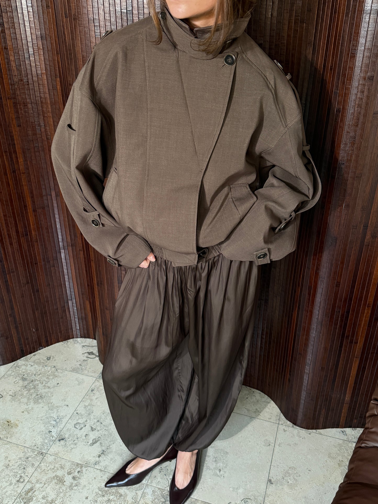 THE CROPPED TRENCH - BROWN
