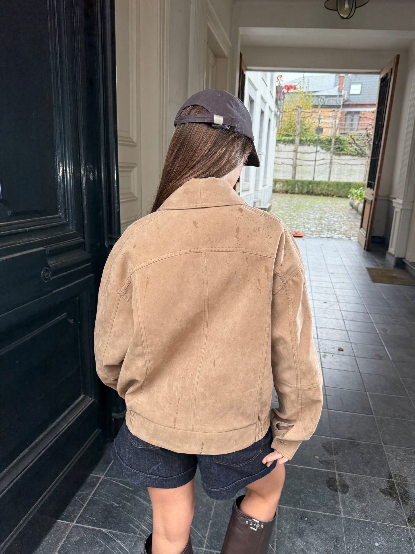 SUEDE BOMBERJACKET - SAND