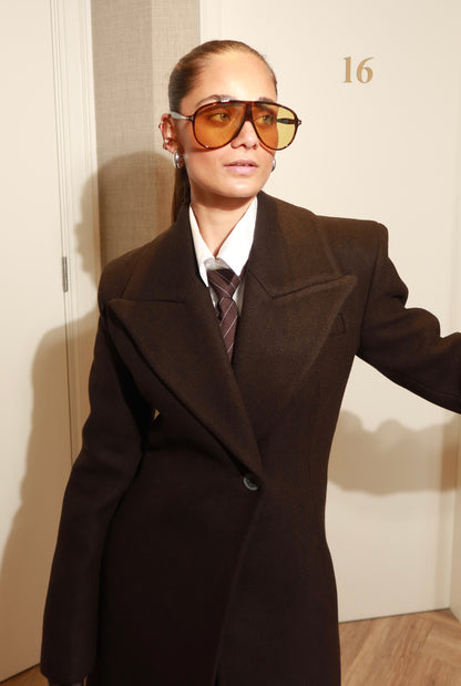 THE TAILORED WOOL COAT – Deep Cocoa