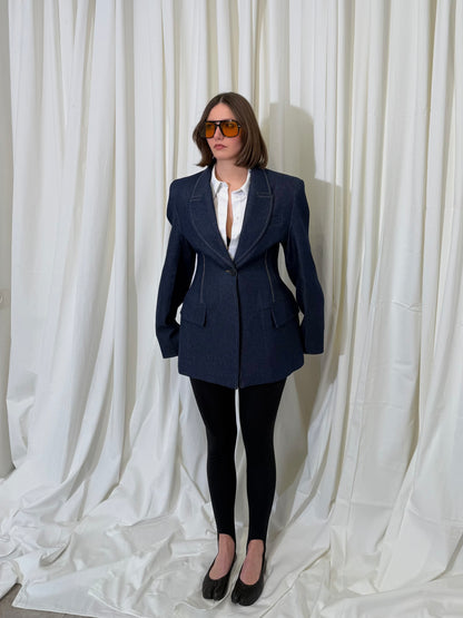 DENIM FITTED BLAZER