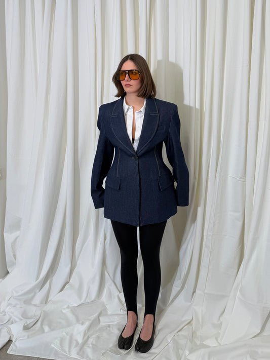 DENIM FITTED BLAZER