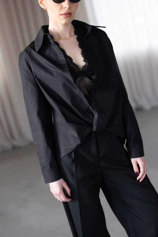 THE LAYERED LACE SHIRT – Black