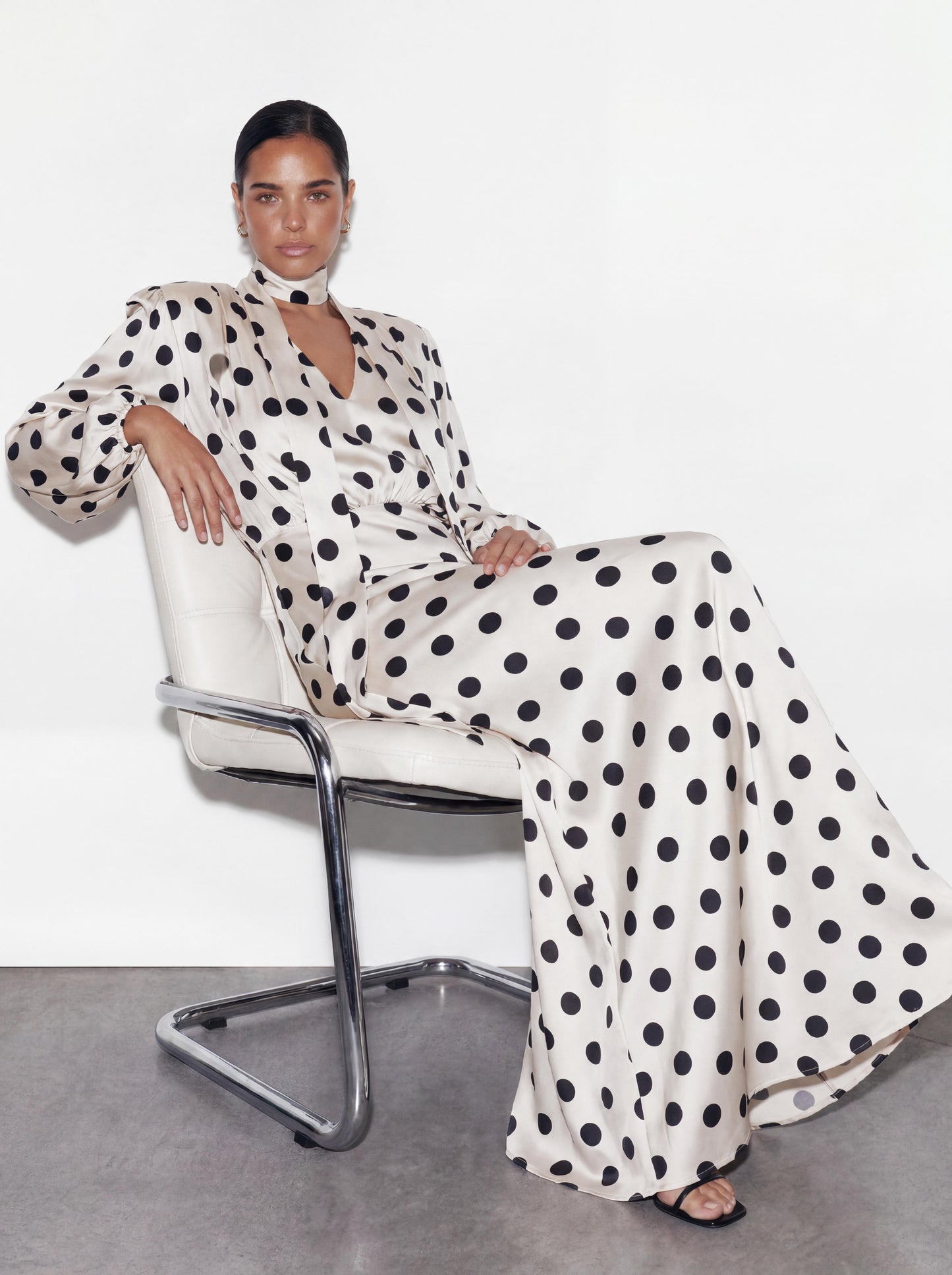 The Polka Maxi Dress - Ecru