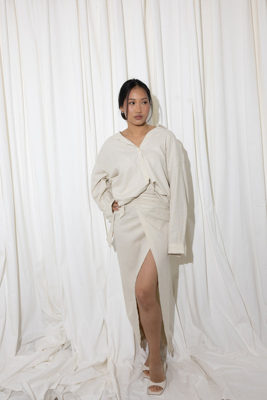 OFF WHITE LINEN SHIRT