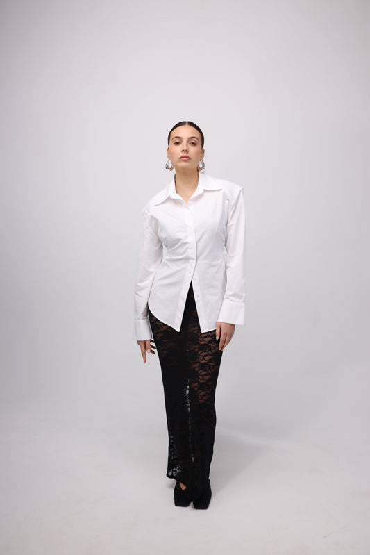 WHITE FITTED SHIRT